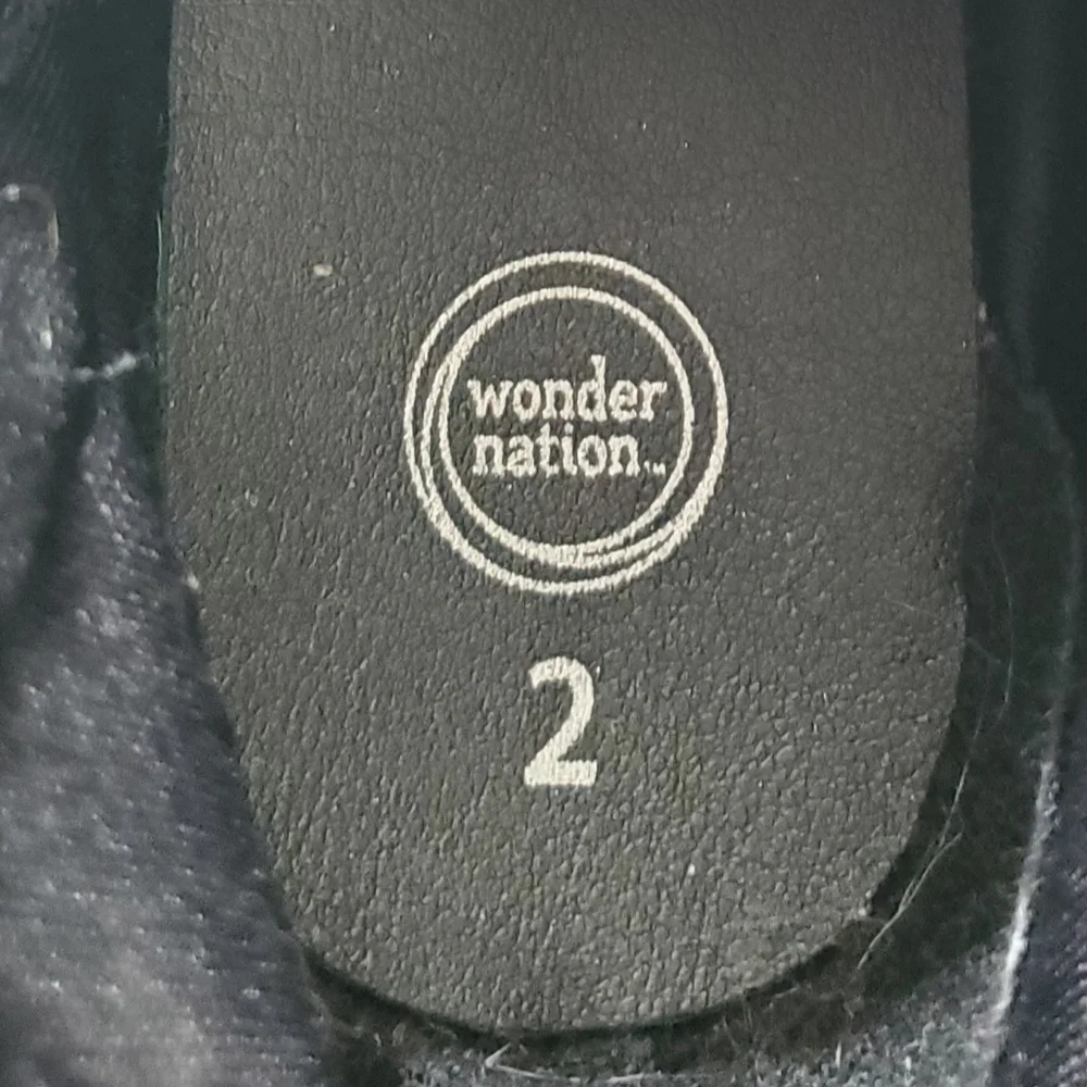 Wonder Nation Black Glitter Moto Boot